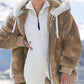 Hooded Fleece Jacket with Shearling Lining