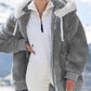 Hooded Fleece Jacket with Shearling Lining